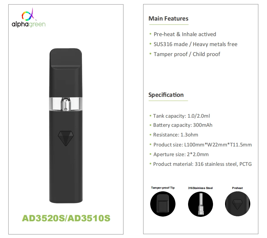 Diamond Vape Empty Hardware 1ml 2ml All in One Vape